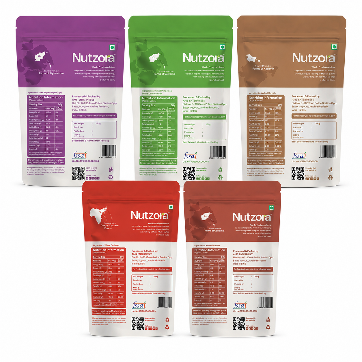 Nutzora Premium Dry Fruits Combo | 5-in-1 Gift Box